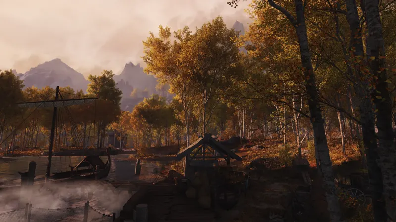 A Skyrim vista from Wunduniik, illustrating the documentation